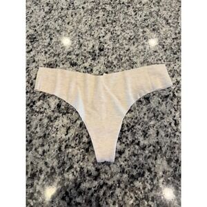 Aerie Superchill Thong Panty Size L Light Beige Seamless Cotton Blend